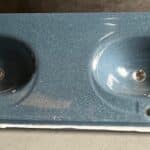 Double vasque bleue